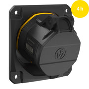 Walther Werke - CEE-Anbausteckdose (IEC 60309) CEE NEO Anbaudose schräg FW532404CC 32A 4P 4h IP54