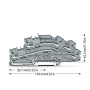 WAGO - Installations-Etagenklemme Installationsetagenklemme 2003-6645 4mm² grau L/L/PE