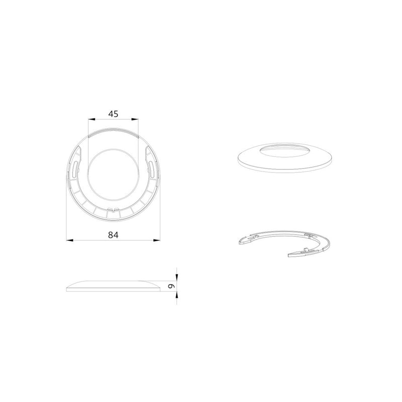 BEG Brück Electronic - Zubehör/Ersatzteile für Bewegungsmelder Abdeckring 93085 tiefschwarz