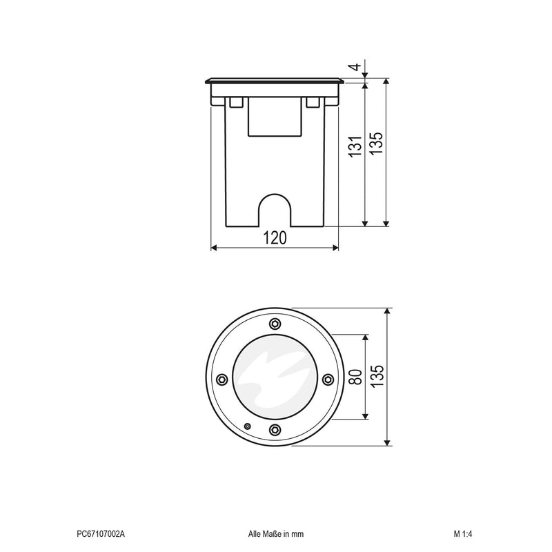 EVN Lichttechnik - Bodeneinbauleuchte LED-Bodeneinbauleuchte PC67107002A IP67