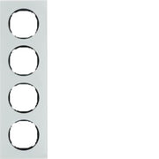 Berker - Abdeckrahmen Rahmen 4-fach 10142609 flach Glas polarweiß