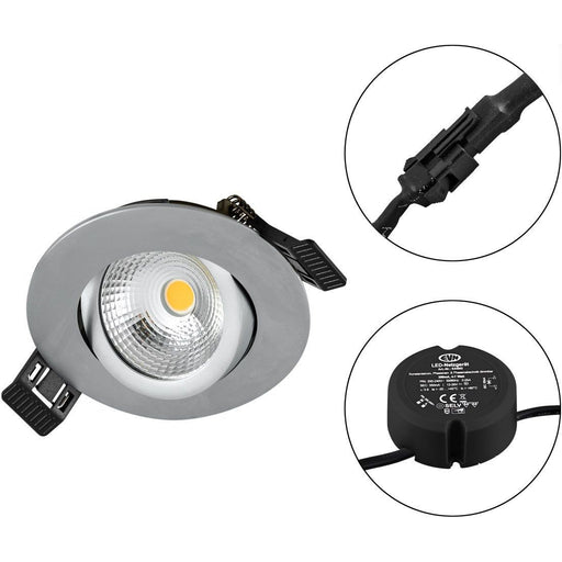 EVN Lichttechnik - Downlight/Strahler/Flutlicht LED Einbauleuchte 230V S061502 830, dim., chr.matt
