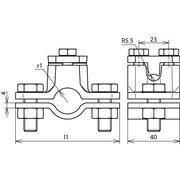 DEHN - Erdungsrohrschelle ERS34AS4.10TGSTTZN D 33,7mm TG/tZn
