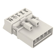 WAGO - Steckverbinder für steckbare Gebäudeinstallation Stecker 5-polig 890-235 Kod. A,weiß − 50 Stück
