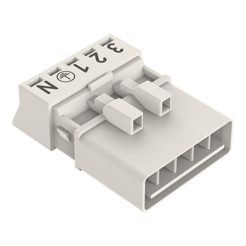 WAGO - Steckverbinder für steckbare Gebäudeinstallation Stecker 5-polig 890-235 Kod. A,weiß − 50 Stück