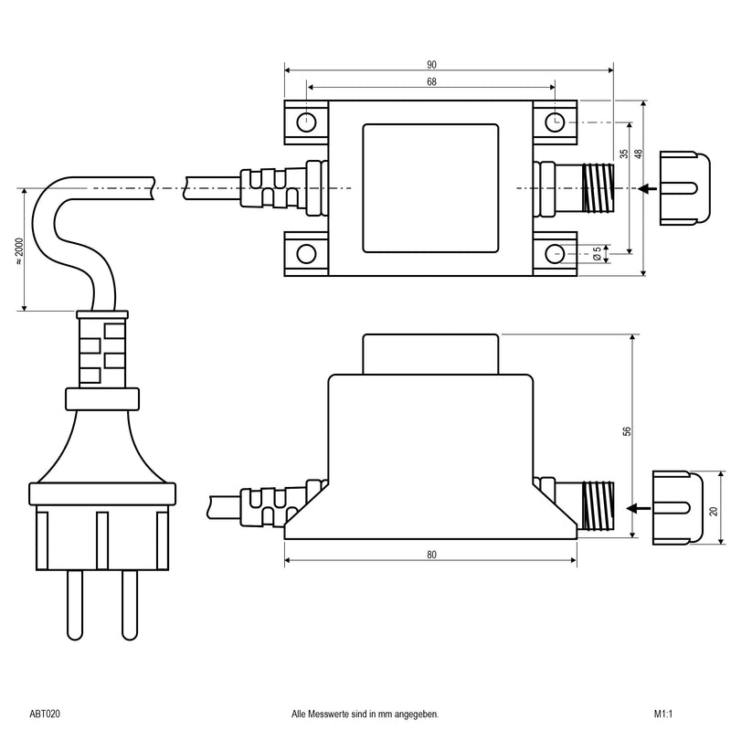 EVN Lichttechnik - Trafo für NV-Lichtsystem/NV-Halogenlampe Trafo ABT 020 20W IP44