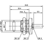 Telegärtner - Koax-Steckverbinder BNC-Kabeleinbaubuchse 100023425 cr/cr (RG-178B/U