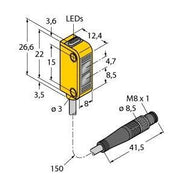 Turck - Lichttaster mit Hintergrundausblendung Opto Sensor Q12AB6FF15Q Lichttaster − 1 Stück