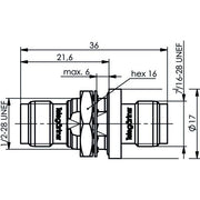 Telegärtner - Koax-Kupplung TNC-Verbindungsstück 100023836 Einb.(F-F), 50Ohm − 5 Stück