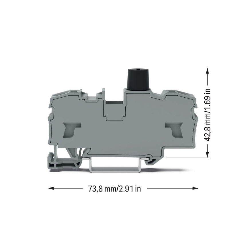WAGO - Sicherungs-Reihenklemme 2-Leiter-Sicherungsklemme 2007-1611 5x20mm, grau − 50 Stück