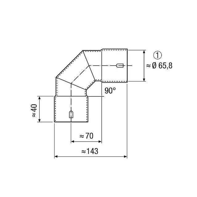 Maico - Luftkanal rund Blechbogen MF-B63 DN63  − 1 Stück
