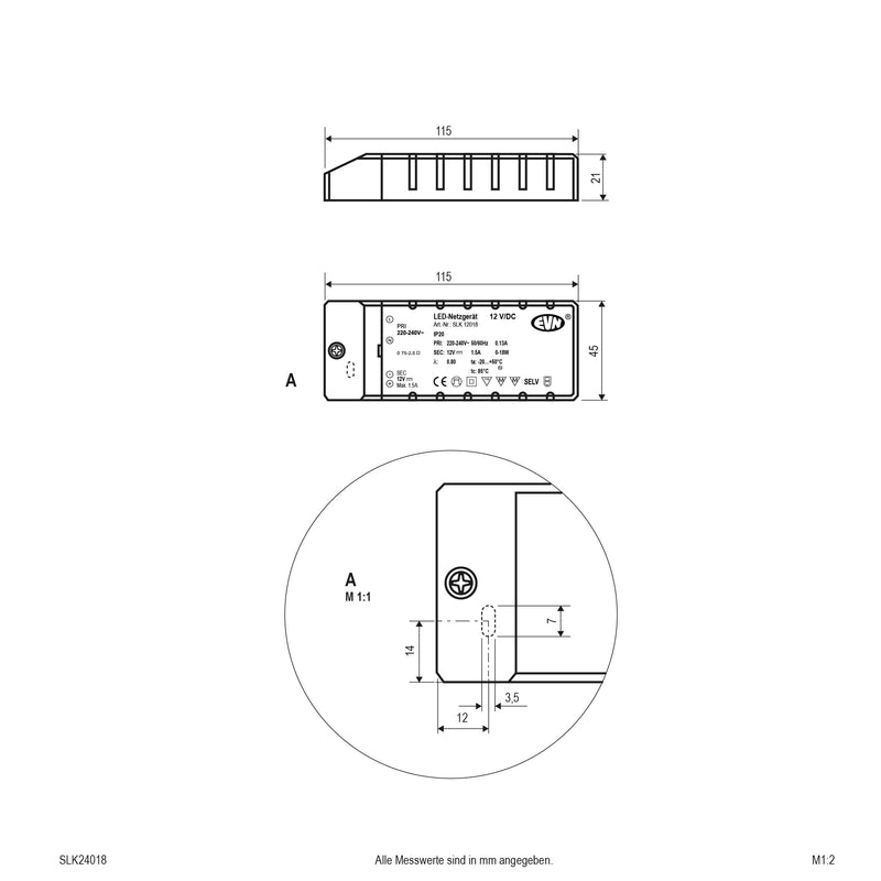 EVN Lichttechnik - LED-Betriebsgerät LED-Netzgerät SLK 240 18 24VDC 1-18 Watt