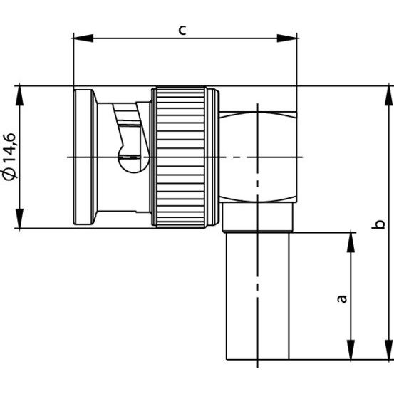Telegärtner - Koax-Steckverbinder BNC-Kabelwinkelstecker 100023458 Crimp G13 (0.4/2.5)