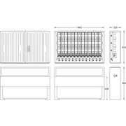 uesa - Kabelverteilerschrank IP44 B130 Standard 850x1445x320mm