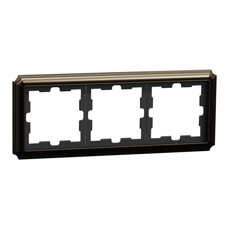 Merten - Abdeckrahmen D-Antik Metallrahmen MEG4030-4752 3-fach, Moccametalli