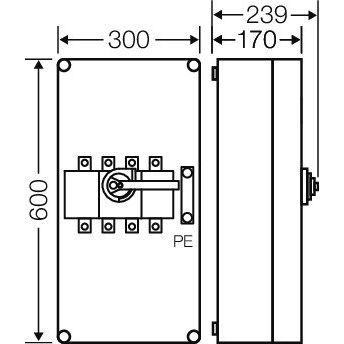 Hensel - Lasttrennschalter Mi-Lastschaltergehäuse Mi 7454 250A 4pol.+PE