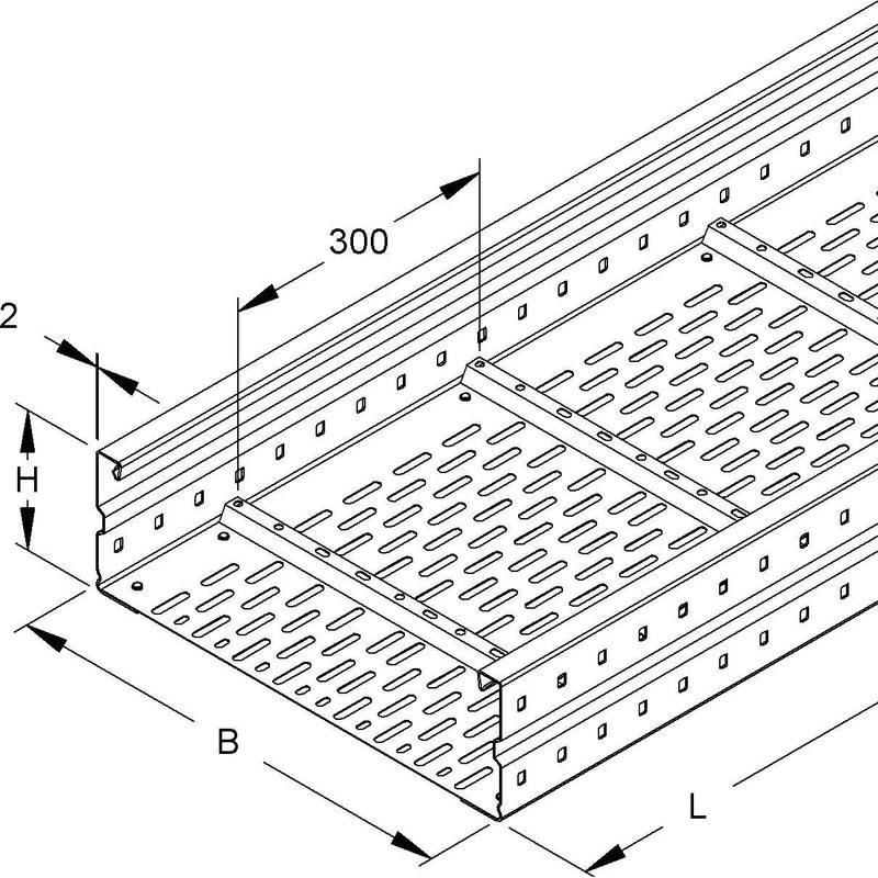 Niedax - Kabelrinne Weitspannkabelrinne WRLM 150.300/3 150x300x3000mm − 3 Meter