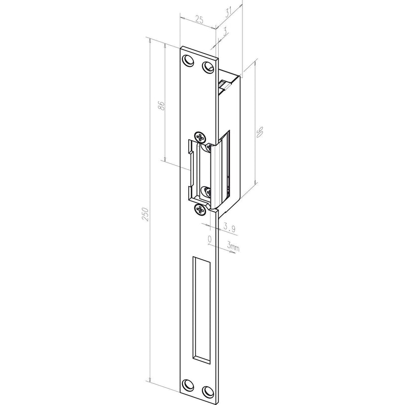Assa Abloy effeff - Elektrischer Türöffner DIN links/rechts 14FF---02135D11 Edelstahl