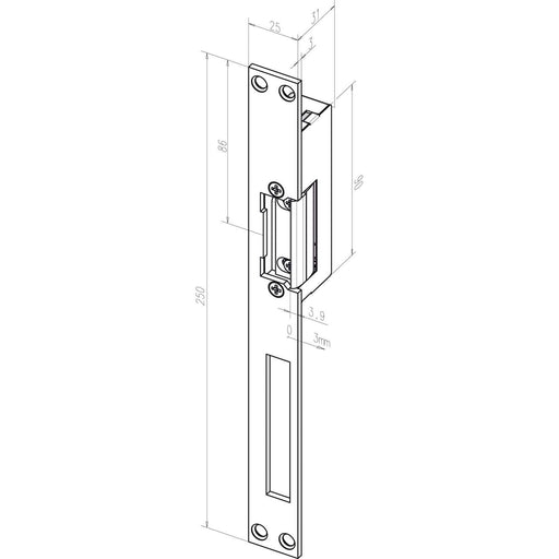 Assa Abloy effeff - Elektrischer Türöffner DIN links/rechts 14FF---02135D11 Edelstahl