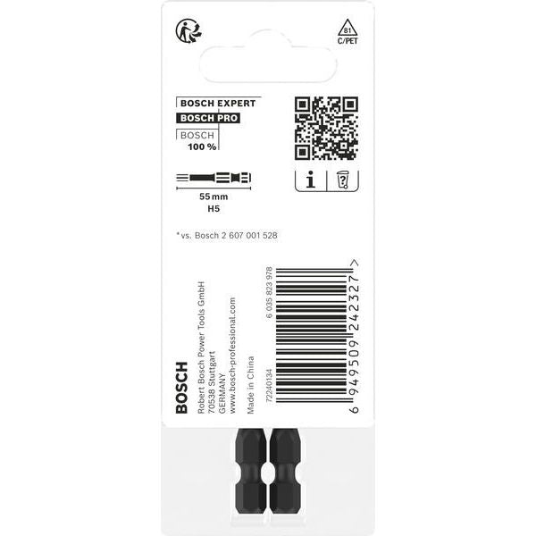 Bosch - Bit-Set PRO Hex Impact Bit, 2608522557VE(2) H5, 55 mm, 2-tlg