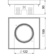 OBO Bettermann - Nivellierbare Kassette für Kanaleinbau, Doppel- und Hohlboden Kassette quadratisch RKFN2 UZD3 4VS20 200x200mm