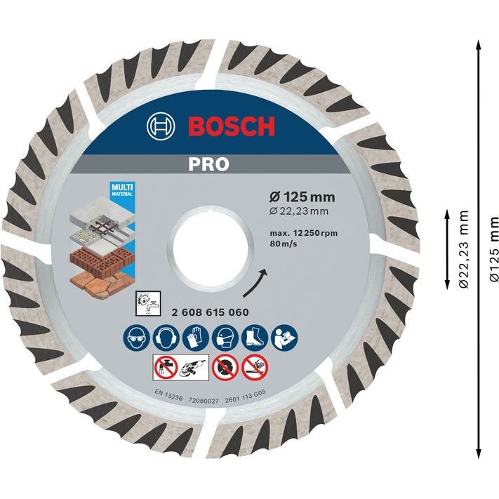 Bosch - Trenn-/Schleifscheibe PRO Multi Material 2608615060 Diamanttrennscheibe
