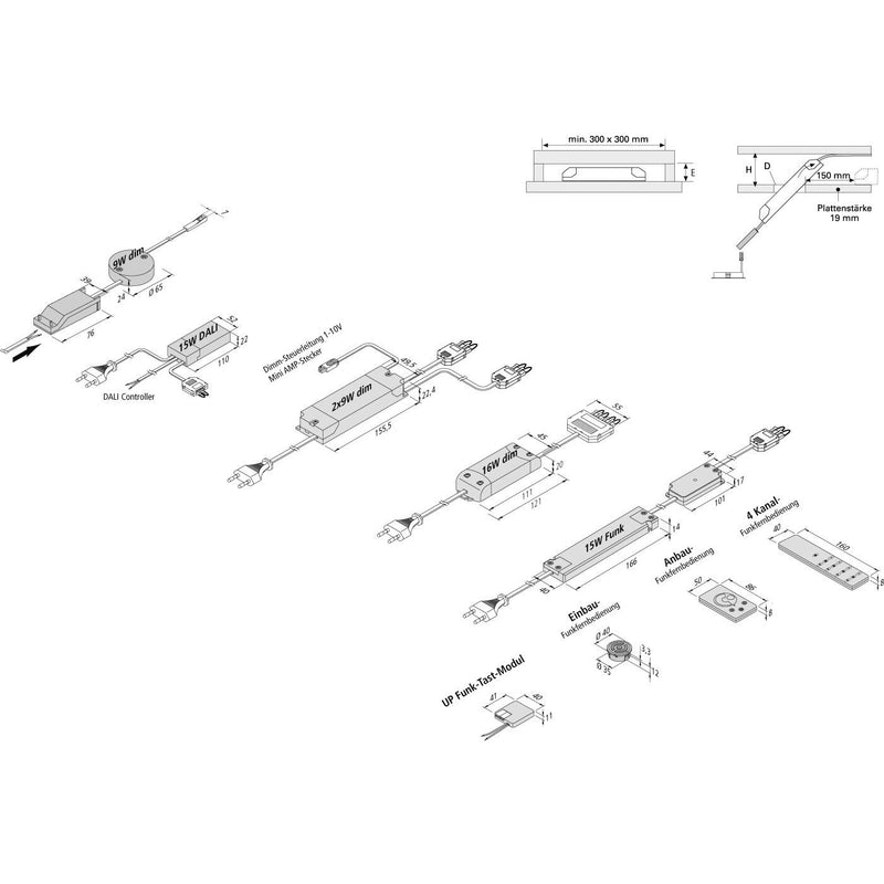 Hera - LED-Betriebsgerät LED-Trafo 350mA 20604001512 9W, dimmbar