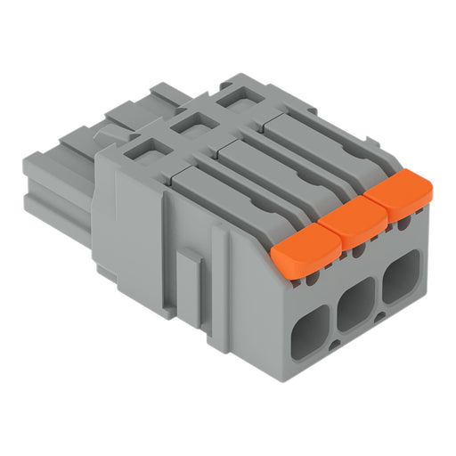 WAGO - Kabelsteckverbinder für Leiterplattensteckverbinder 1-Leiter-Federleiste,Hebel 2231-1103/327-000 PushinCAGECLAMP,grau − 100 Stück