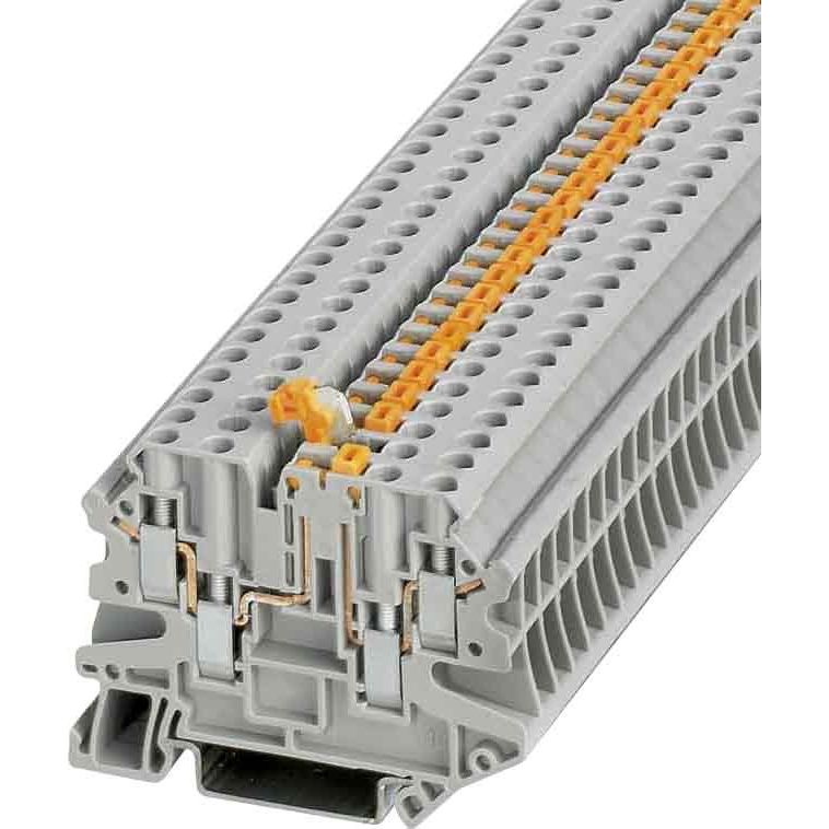 Phoenix Contact - Trenn- und Messtrenn-Reihenklemme Durchgangsreihenklemme UT 4-QUATTRO-MT P/P 0,14-6qmm, 6,2mm, gr − 50 Stück