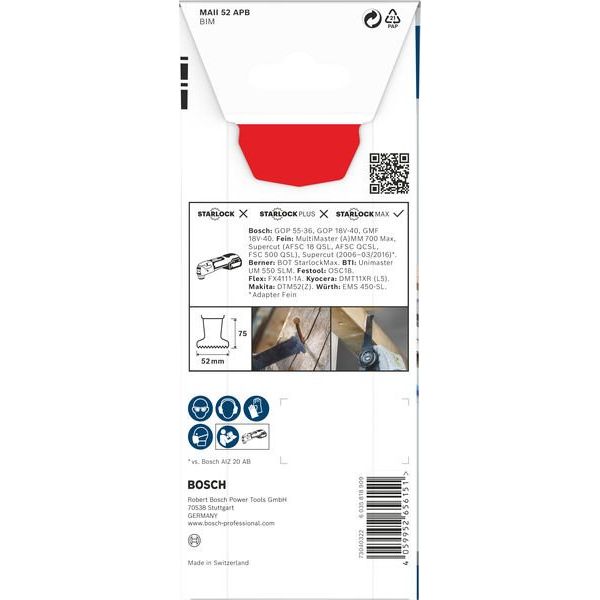 Bosch - Blatt für Oszillierer PRO MAII 52 APB Blatt für 2608669136 Multifunktionswerkze