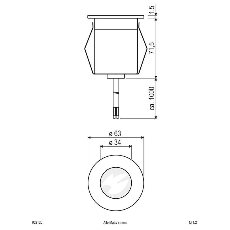 EVN Lichttechnik - Bodeneinbauleuchte LED-Bodeneinbauleuchte eds 652 120 230V 2W ww