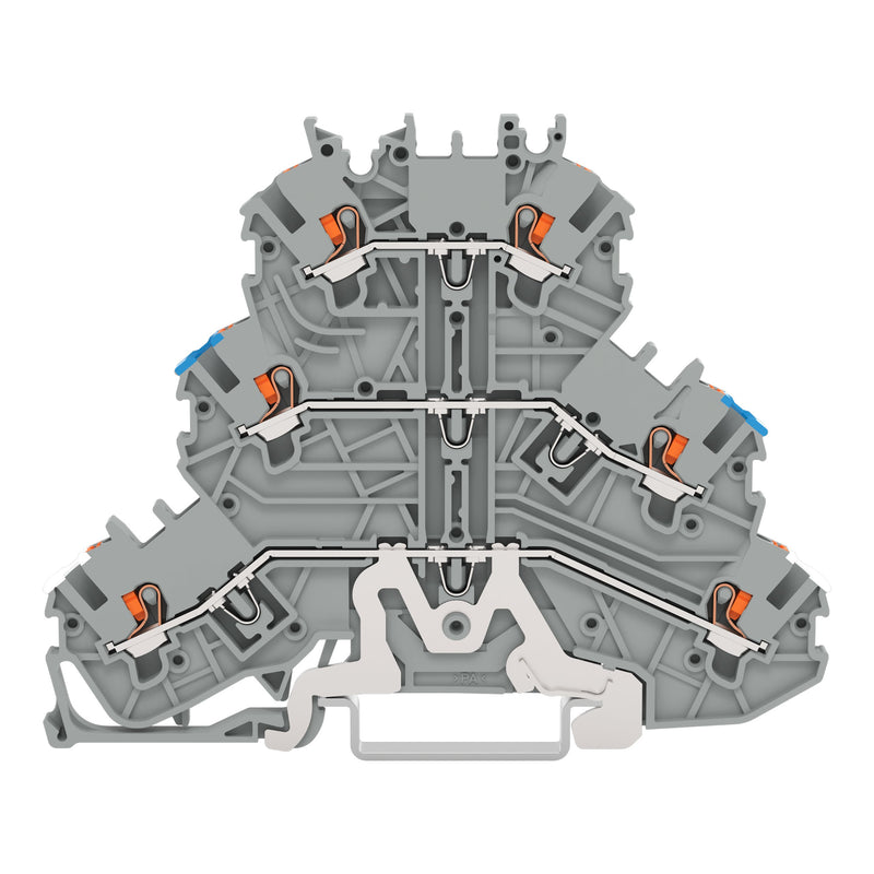 WAGO GmbH & Co. KG - Durchgangs-Reihenklemme Dreistockklemme 2200-3218 Drücker,gr − 40 Stück