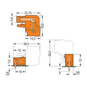 WAGO - Kabelsteckverbinder für Leiterplattensteckverbinder 1-Leiter Federleiste 232-407/026-000 CAGECLAMP 2,5mm²,or − 50 Stück
