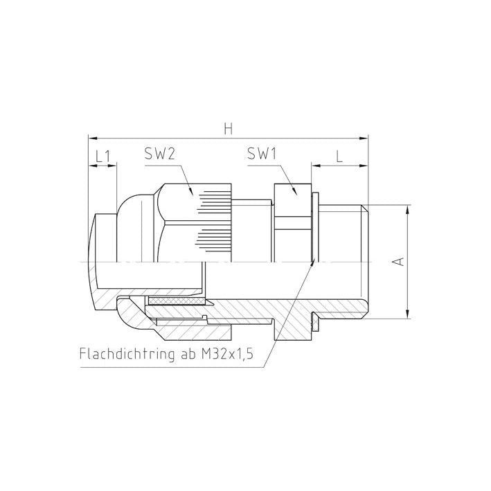 Jacob - Kabelverschraubung PERFECT Kabelverschraubung 50.640 PA/V M 40X1,5 − 10 Stück