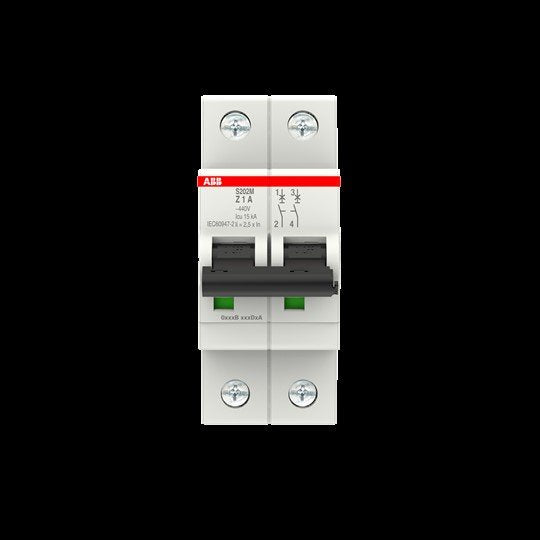ABB Stotz S&J - Leitungsschutzschalter Sicherungsautomat S202M-Z1 10 kA, 1 A, 2P