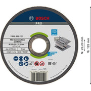Bosch - Trenn-/Schleifscheibe PRO Stainless Steel and 2608600220 Metal Trennscheibe − 25 Stück