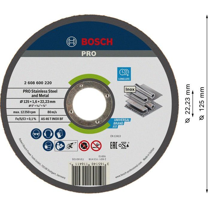 Bosch - Trenn-/Schleifscheibe PRO Stainless Steel and 2608600220 Metal Trennscheibe − 25 Stück
