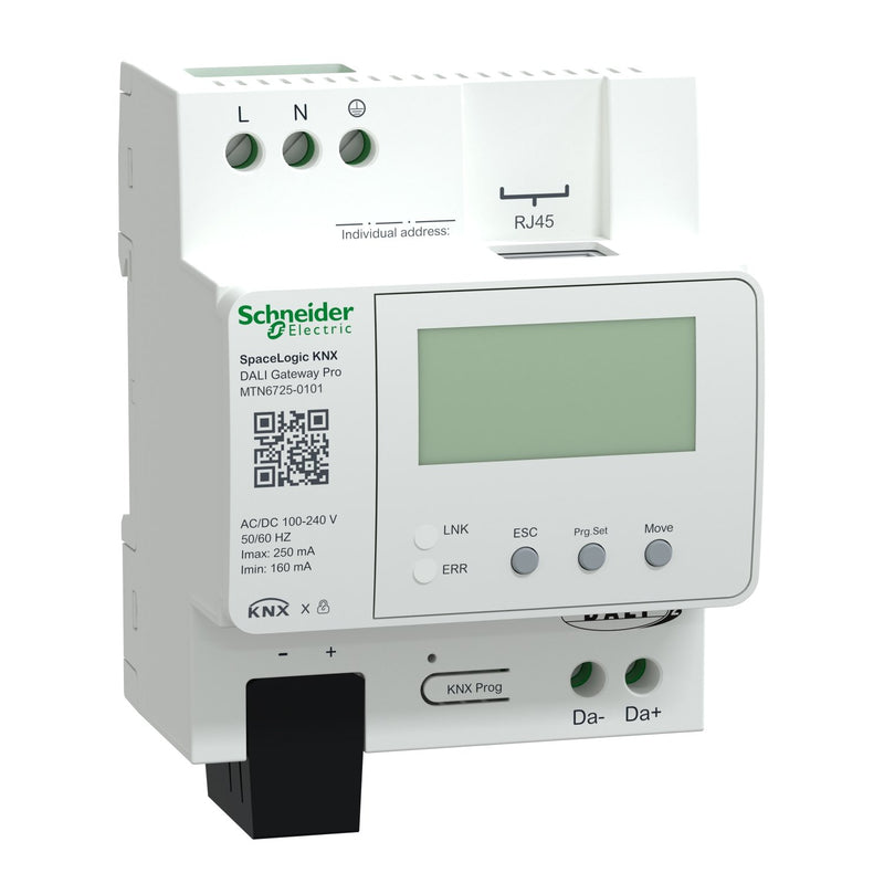 Schneider Electric - Bussystem-Systemschnittstelle/Medien-Gateway SpaceLogicKNX DALI Gateway MTN6725-0101 Pro 1ch DALI 2.0