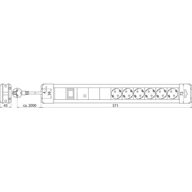 DEHN - Geräteüberspannungsschutz für Energietechnik/Stromversorgung ÜS-Steckdosenleiste SFL PRO 6X SFL-Protector