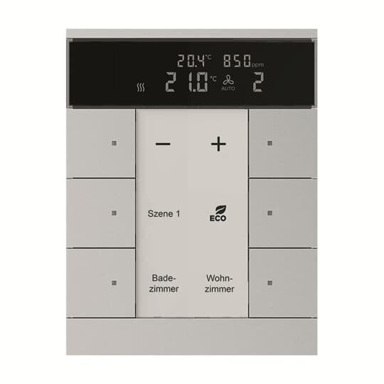 Busch-Jaeger - Bussystem-Physikalischer Sensor HVAC/CO2-Gerät SBC/U6.0.11-83 6fach, BE, alusilber