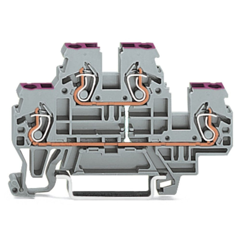WAGO - Durchgangs-Reihenklemme Doppelstockklemme 870-509 0,08-2,5/4qmm bl N − 50 Stück