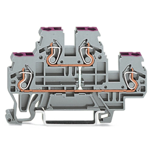WAGO - Durchgangs-Reihenklemme Doppelstockklemme 870-509 0,08-2,5/4qmm bl N − 50 Stück