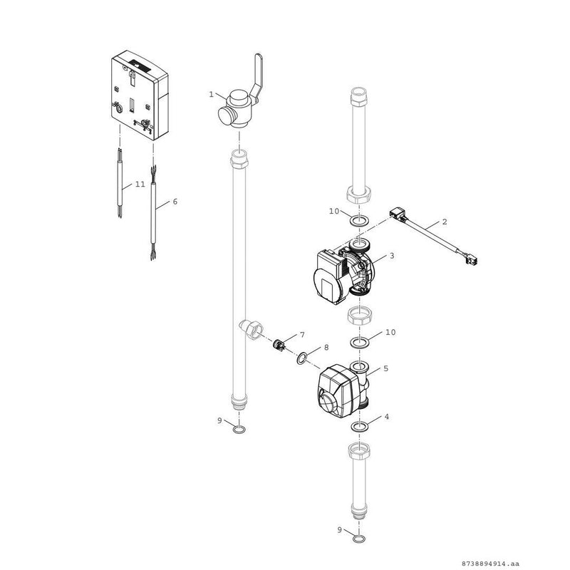 Bosch Thermotechnik - Zubehör/Ersatzteile für Wärmepumpe Anschluss-Set AWMB-Mi auf 1 gem.Heizkreis