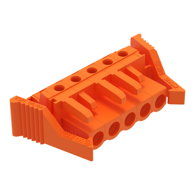WAGO - Leiterplattensteckverbinder THT-Federleiste abgewink. 232-265/039-000 Maß 5,08mm,orange − 50 Stück