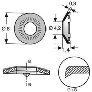 Ettinger - Sicherungsscheibe Kontaktscheibe 03.20.041 M4 m.Schneidzähnen − 100 Stück