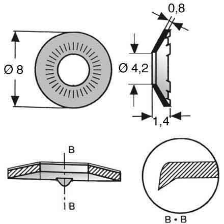 Ettinger - Sicherungsscheibe Kontaktscheibe 03.20.041 M4 m.Schneidzähnen − 100 Stück
