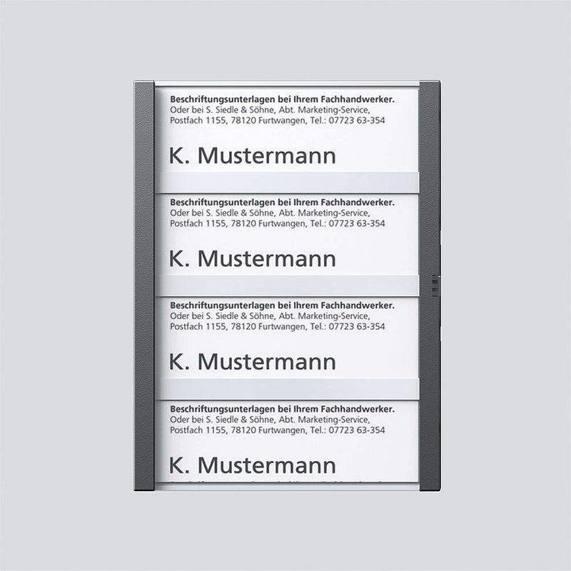 Siedle&Söhne - Zubehör/Ersatzteile für Türkommunikation Namensschild dgr-Glim 200029963-00 f. TM612-4/BTM650-07