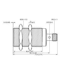 Turck - Induktiver Näherungsschalter Sensor BI12M302APS8X2H1141 induktiv