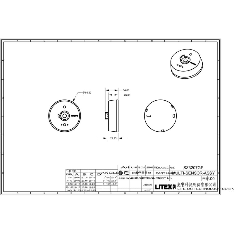Philips Lighting - Lichtregelsystemkomponente Interact Sensor OCC 0100A/02BP ws