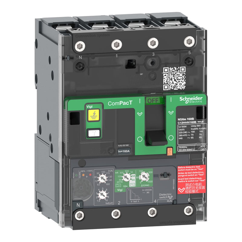 Schneider Electric - Leistungsschalter für Trafo-, Generator- und Anlagenschutz Kompaktleistungsschalter C11F44V100B mit Differenzstromsc